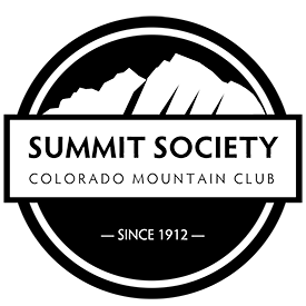 Black and White Summit Society Logo - circle with mountains