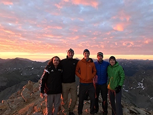 Summit of 14er at sunrise