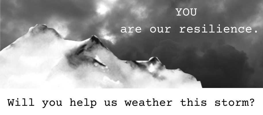 You are our resilience. Will you help us weather this storm